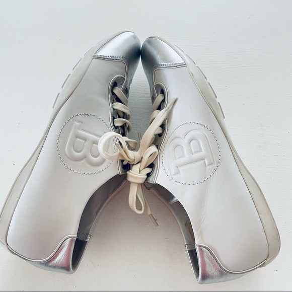 BALLY SNEAKERS WHITE SILVER SIZE 7.5 - Picture 5 of 9
